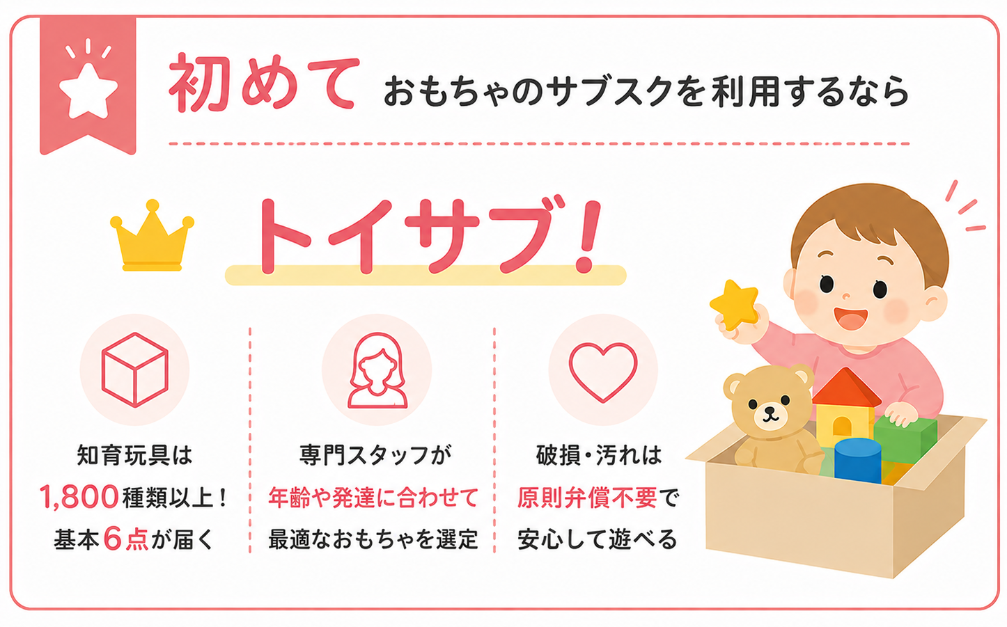 初めておもちゃのサブスクを利用するならトイサブ