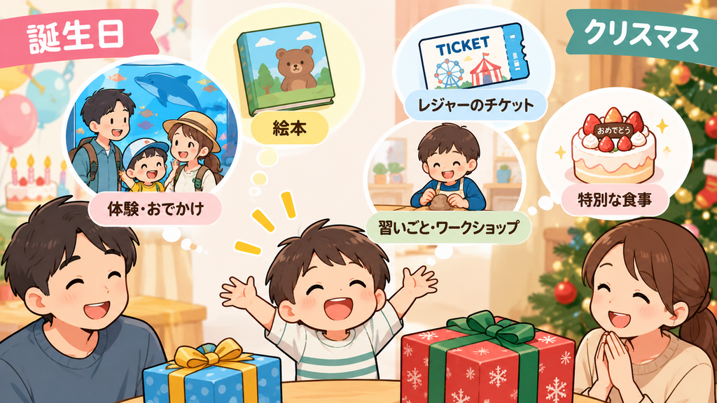 誕生日やクリスマスは「物以外」も候補にする解説画像