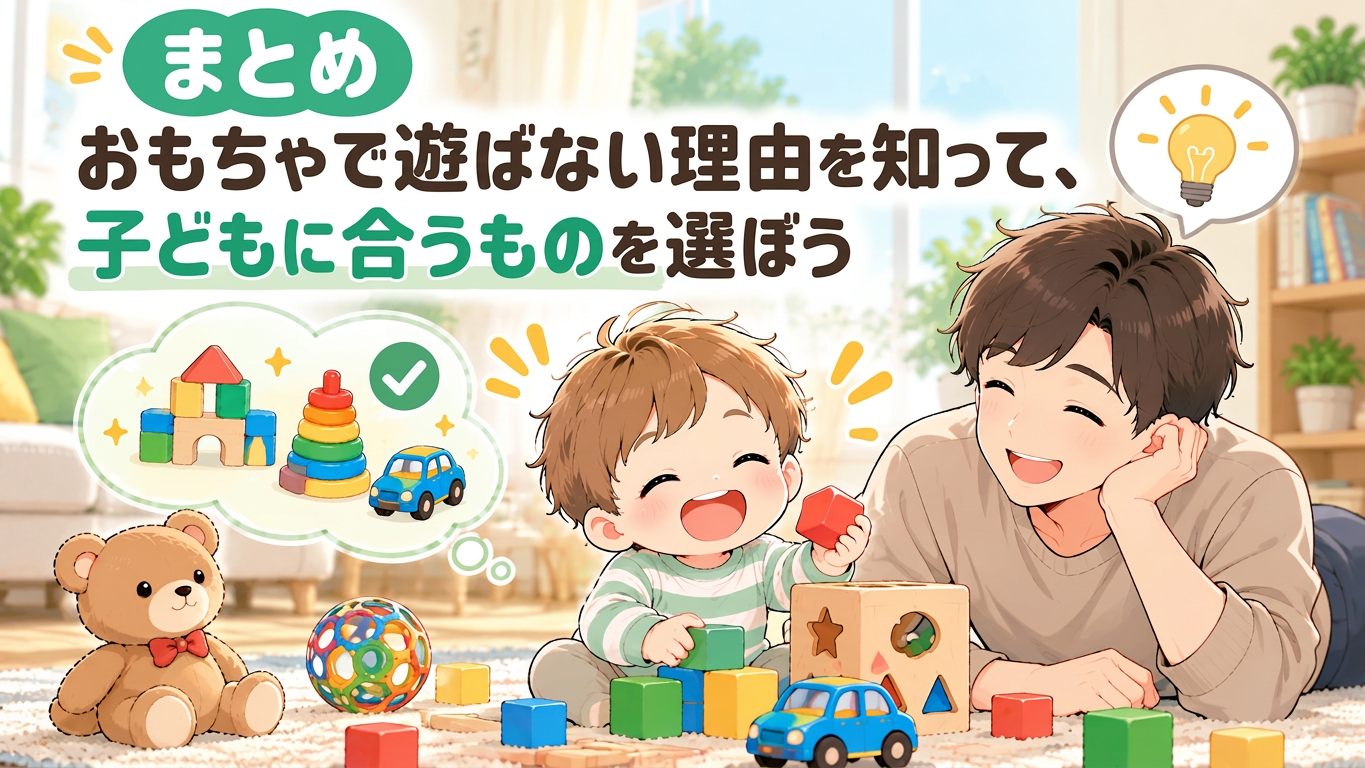 おもちゃで楽しく遊ぶ親子時間 まとめ|おもちゃで遊ばない理由を知って、子どもに合うものを選ぼう