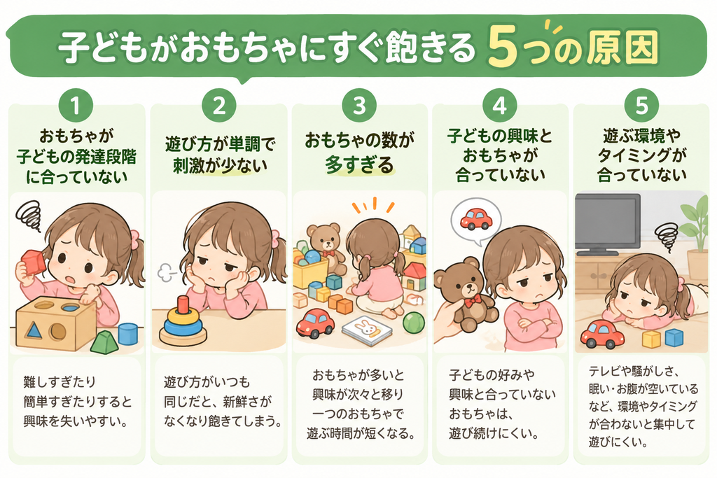 子どもがおもちゃに飽きてしまう5つの原因解説